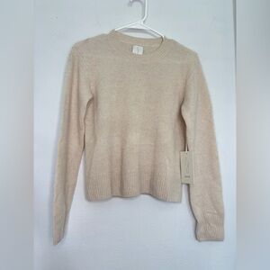 JOIE NWT CREAM 100% CASHMERE LONG SLEEVE CLASSIC SWEATER SZ SMALL